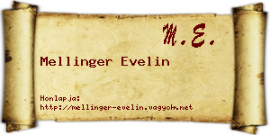 Mellinger Evelin névjegykártya